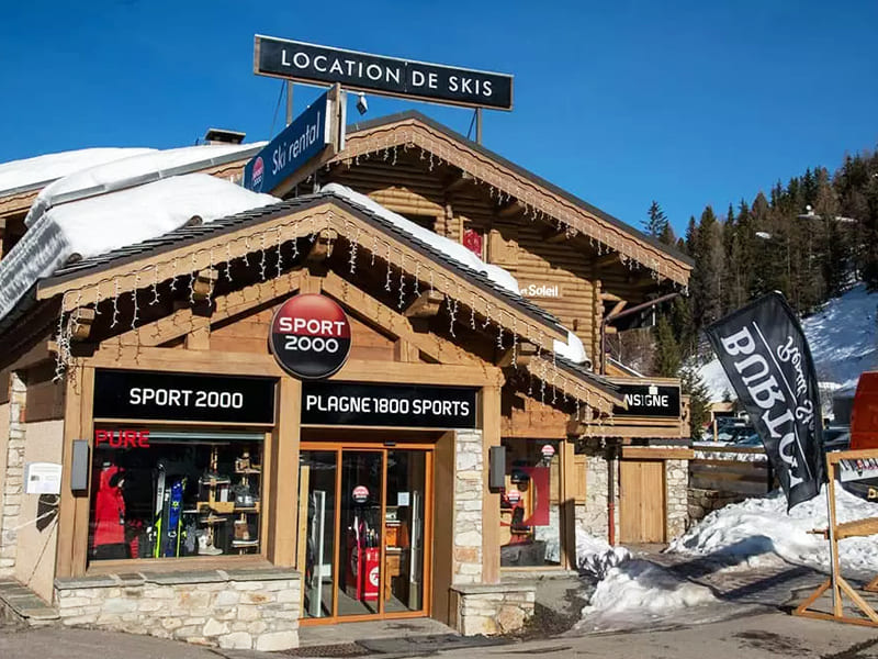 Verleihshop Plagne 1800 Sports in Départ des pistes, La Plagne 1800